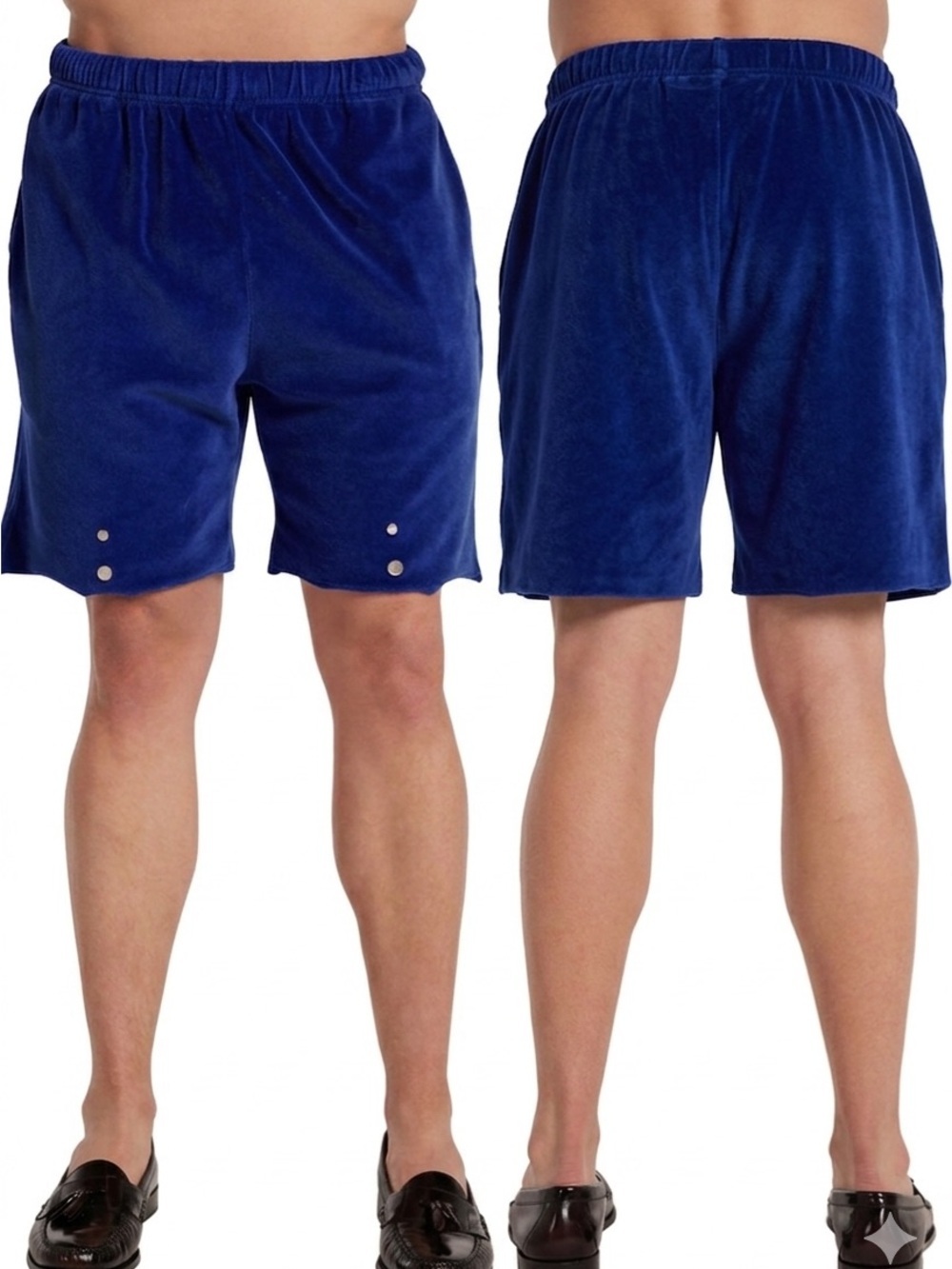 LES TIEN Velour Snap Front Short ELECTRIC EGYPT